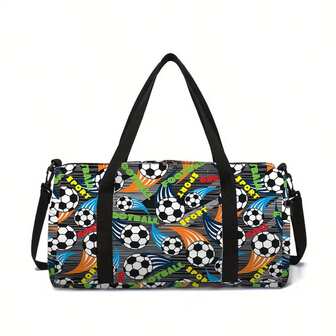 Reseväska med tecknad fotbollstryck