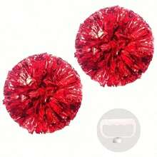 2 piezas Porristas sosteniendo bolas con pompones y cintas, props para espectáculos de danza, props para juegos de danza cuadrada, para fútbol, baloncesto, fútbol y actuaciones deportivas, deportes de equipo, danza y animación