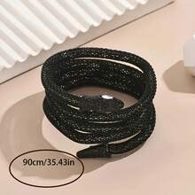 1 Piece Women's Bohemian Style Snake Collar Necklace - Black Textured Snake Design, Multi-Wrap Style Suitable Daily Wear, Parties, And Vacations - All-Season Fashion Accessory With High-Quality Craftsmanship