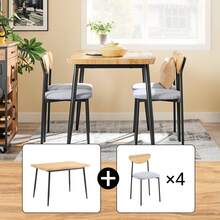 SoBuy Dining Set 5-Piece Bar Table With 4 Chairs, Comfortable Chairs With Foam Cover, Small Dining Table For Dining Room, Kitchen & Living Room, Ideal For Compact Spaces OGT52-N - Khaki - View 10