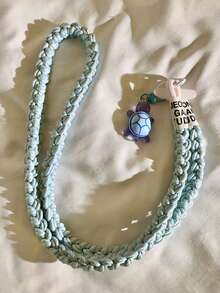 Pink Sea Turtle Pendant Phone Case With Detachable Strap, Crossbody Chain, Versatile For All Phones