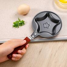 Mini Non-Stick Egg Frying Pan Creative Korean Breakfast Heart-Shaped Pan DIY Mini Egg Pan Breakfast Omelet Pan Pancake Pan,Suitable For Kitchen And Outdoor Omelette,Cake And Bread - 黑色 - 查看 3