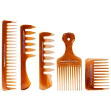 5-Piece Men's Styling Comb Set Barber Textured Comb Vintage Hair Brush PP Plastic Haircare Accessories