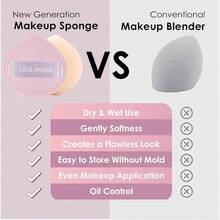 5Pcs Green Makeup Sponge Foundation Concealer And Powder, Blender Sponge Natural And Easy Makeup Soft Long - Lasting And Beginner - Friendly, Medium