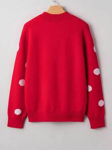 Acelitt Suéter holgado de Navidad con estampado de copos de nieve y contraste para mujeres en invierno