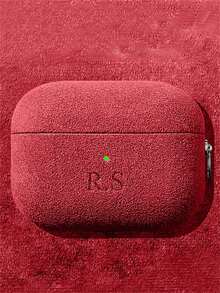 [Customized] Personalized Luxury Laser-Engraved Name DIY Custom Suede Earphone Case, Compatible With Pro 1 2 3 4 Pro 2 Pro 3 Couple Earphone Case, With Keychain.