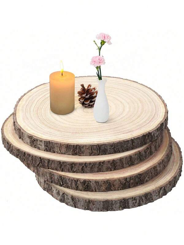 1pc Large Wood Slices, Natural Wood Slices, Unfinished Wood Centerpieces For Tables, Wood Slices For Centerpieces, For Display,Crafts,Painting,Table Decor,Wood Burning,DIY Projects,Christmas