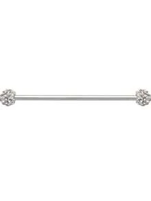 1pc Fashionable Stainless Steel Clip Ceramic Ball Industrial Bar, Suitable For Women's Daily Wear