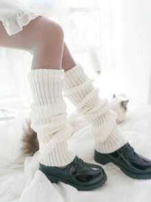 4pcs/Set Of Twisted Pattern Warm Long Tube Sock Covers, Knitted Warm Pile Sock Covers, Suitable For Autumn And Winter Seasons, Mid Tube Sock Covers(2/4pcs)