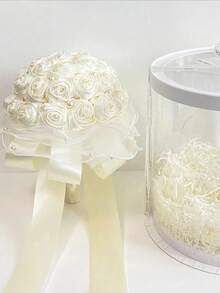 1 لفة شريط ساتان بوليستر للصناديق الهدايا وصناديق الحلوى وصناديق الكيك والزهور الزخرفية (صبغة آلية، انحراف لوني بسيط)