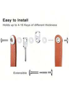 汽车钥匙袋包包钱包夹链钥匙包环收藏家管家口袋钥匙收纳器智能皮革钥匙扣 - 彩色 - 查看 4