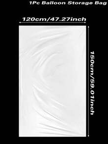 1/2/5个装大号气球收纳袋，透明塑料袋，用于运输气球，圣诞树一次性收纳袋，可重复使用的加厚气球收纳袋，气球支架，生日和婚礼装饰，派对气球配件 - 無色 - 查看 9