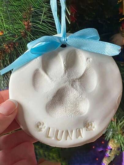 1set Pet Paw Prints And Handprints Clay, Foot And Hand Mold, Hundred-Day And Full-Moon Gift And Present Footprint Clay