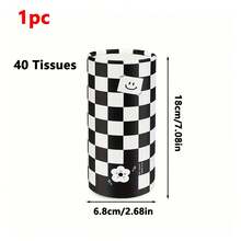 4/2/1件装 时尚黑白车载纸巾盒 可爱波点车载纸巾架 内含3层柔软面巾纸 千鸟格图案纸巾架 圆形设计 适用于汽车杯架、家庭浴室和办公室 旅行纸巾筒 内含40张纸巾 - 彩色 - 查看 15