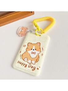 1 Stück süße Cartoon Tier Kartenhülle, wasserdicht und langanhaltend, mit Skateboard Design, einfach zu demontieren. Inklusive passendem Schlüsselanhänger und elastischem Seil. Cartoon Form, geeignet für Schülerausweise, Busfahrkarten, Essenskarten Schutzhüllen, Schlüsselanhänger Arbeitsausweise, Zugangskarten, Arbeitsausweise