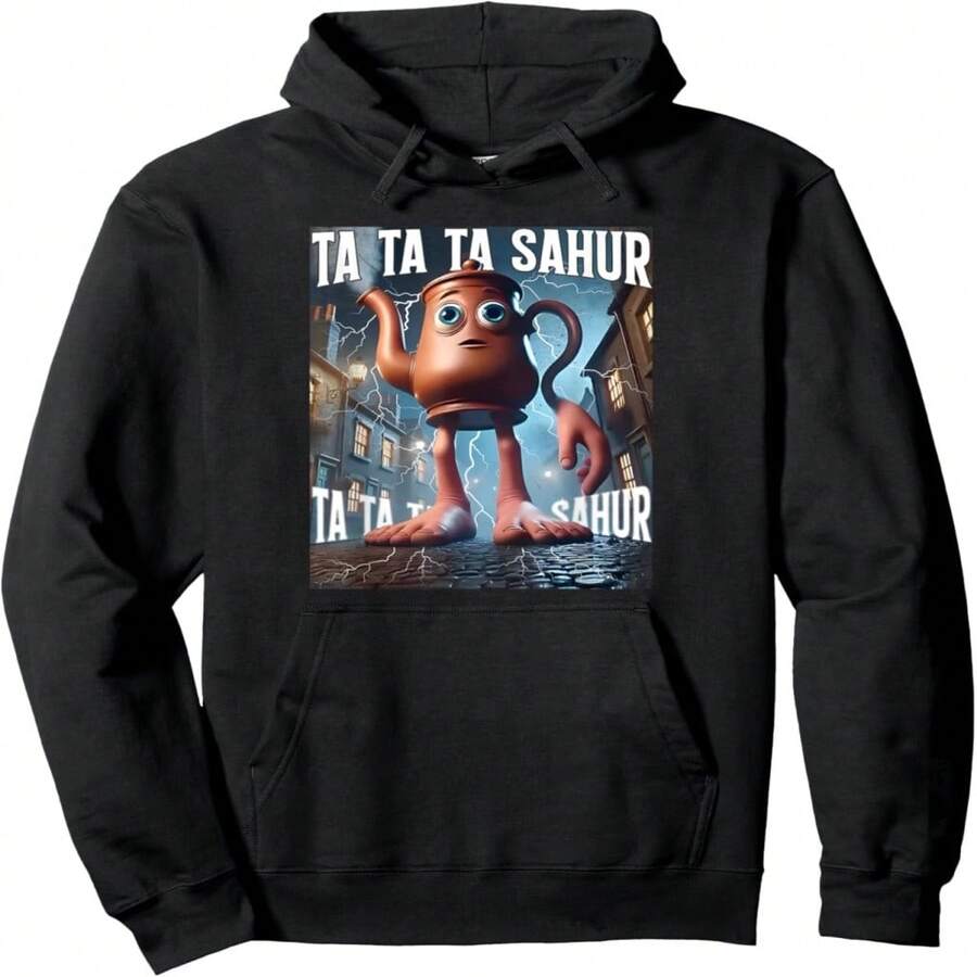 Tung Tung Tung Sahur Pullover Hoodie - 黑色 22 - 查看 1