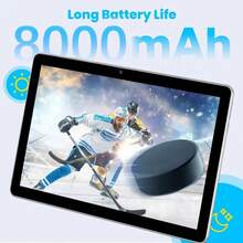 W&O 10-Inch Android 15 Tablet, Quad-Core Processor, 8GB (3GB + 5GB Expansion) RAM + 256GB ROM, HD IPS Display, Dual Cameras,  8000mAh Battery, Bluetooth, WiFi Tableta,Birthday/Christmas/New Year/Best Gift For Relatives And Friends - 金色 - 查看 4