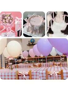 1 Roll Polyester Satin Ribbon, Suitable For Gift Boxes, Candy Boxes, Cake Boxes, Flower Decoration (Machine Dyed, Slight Color Difference) - Pink - View 11