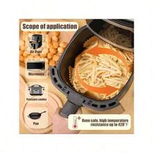 Forros de papel desechables para freidora de aire: 9 pulgadas cuadradas grandes antiadherentes, forros para canasta de freidora de aire para freidoras de aire de 8 a 12 cuartos de galón - Cuadrado marrón - Ver 5