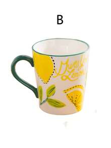 1 cană ceramică sub glazură pictată manual - design minimalist și retro, cană de cafea de mare capacitate, ideală pentru cupluri sau pentru uz zilnic