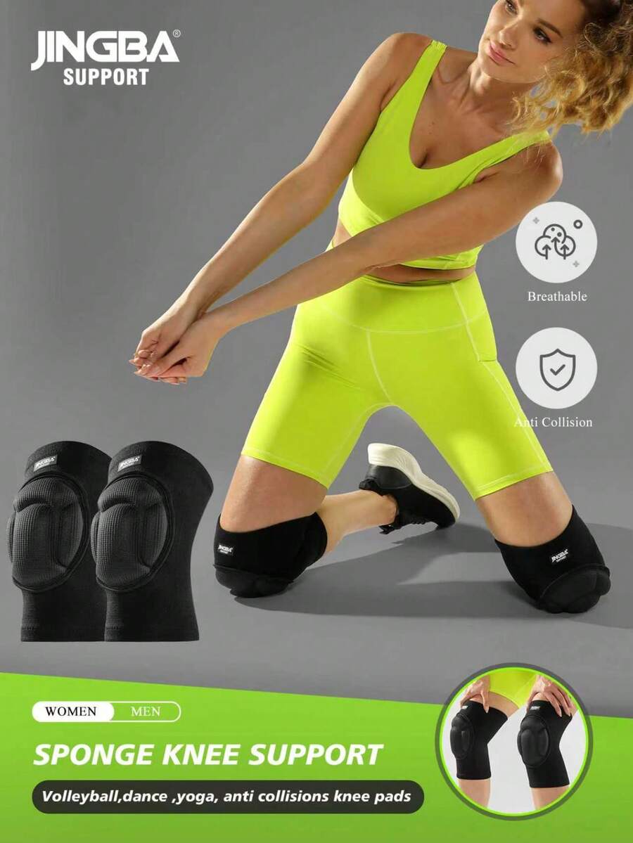 JINGBA SUPPORT 1 Pair Breathable Knee Pads With Thick Sponge Padding, Suitable For Dance, Volleyball, Roller Skating And Other Sports, Unisex