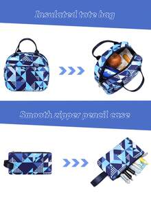 1 pezzo Set di zaino alla moda con stampa argyle, design a scomparti multipli di grande capacità, chiusura con doppia cerniera, tasche laterali per bottiglia d'acqua e ombrello, adatto per uso quotidiano e viaggi, zaino in poliestere resistente all'acqua, regalo per il ritorno a scuola e il Natale