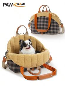 PAWZ Road 4-In-1 Versatile Pet Carrier Bag, Portable Carrier For Dogs & Cats, Outdoor Bag, Removable & Washable Pads, Keep Warm In Winter - màu nâu - Xem 9