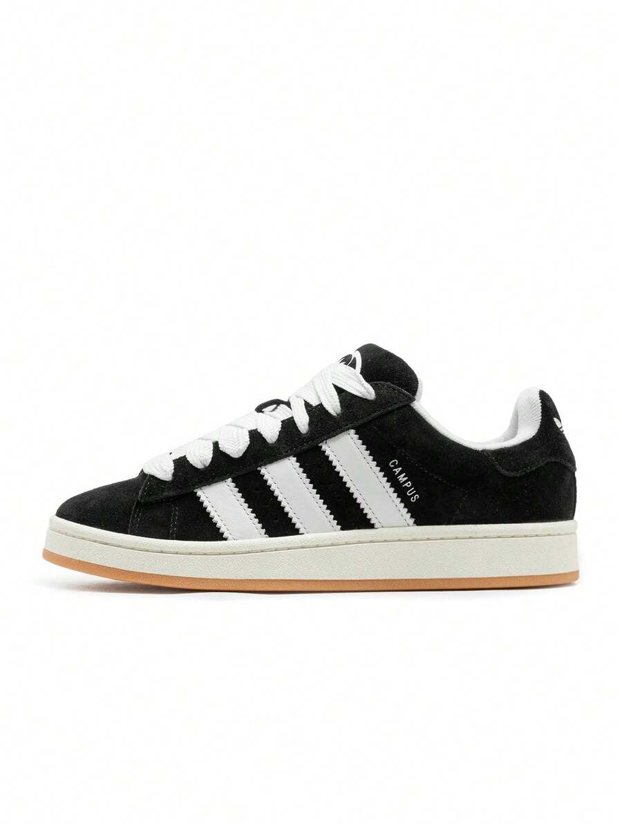 Adidas CAMPUS 00 年代运动鞋休闲鞋运动健身常规版型皮革鞋面亲肤毛圈织物衬里易于清洁舒适系带日常通勤旅行街头核心黑色 HQ8708 - 黑白 - 查看 1