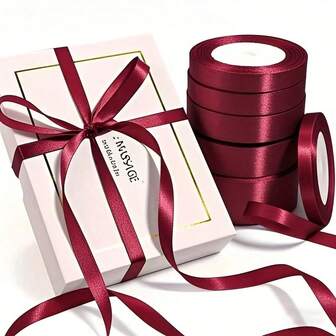 1 Roll Polyester Satin Ribbon For Gift Box Candy Box Cake Box Flower Decoration (Machine Dyed, Slightly Chromatic Aberration)