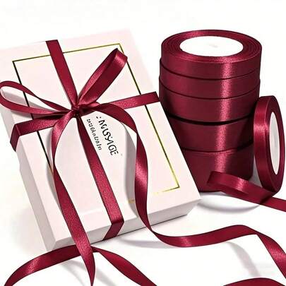 1 Roll Polyester Satin Ribbon For Gift Box Candy Box Cake Box Flower Decoration (Machine Dyed, Slightly Chromatic Aberration)