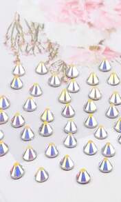3000 Pieces Hot Fix Glass Flatback Rhinestones HotFix Round Crystal Gems SS10(3MM) (Crystal Clear, SS10(3MM)) - ColorH - 查看 4