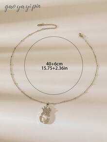 1pc Elegant Crown A-Z Initial Pendant Necklace, Suitable For Women & Girls, Personalized Crystal Zirconia Letter Necklace, Valentine's Day, Mother's Day, Wedding Gift, Fashion Jewelry Accessory, Valentine's Day, Mother's, Christmas Gift