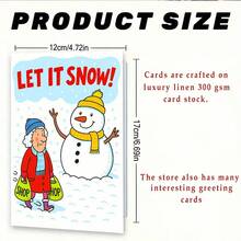 1 Stück "Let It Snow" witzige Winter Grußkarte für Freunde und Familie, perfekt für Feiertags-Wünsche, saisonales humorvolles Design, ideal für Weihnachten und Winterfeiern, Umschlag + Grußkarte