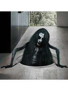 1PC Halloween Ghost Floor Stickers - Removable Horror Witch Scratch Wall Stickers For Home & Office Party Decorations, Halloween Decoration Stickers