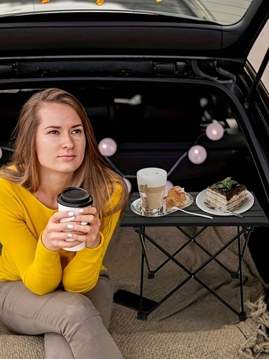 1pc Portable Foldable Outdoor Table - Multifunctional Beach Table - Small Picnic Backpack Table - Suitable For Indoor And Outdoor Cooking, Barbecue, Hiking, Boat, Travel, 16.64 Inches L X 13.78 Inches W X 11.42 Inches H