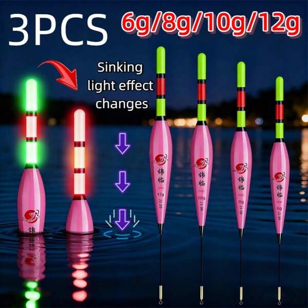 1 Set LED Fishing Float With Gravity Sensor And Color Changing Light, Battery Powered, IPX7 Waterproof, High Visibility Polymer, Non-Rechargeable, Suitable For Night Fishing Under 1968.5 Inches