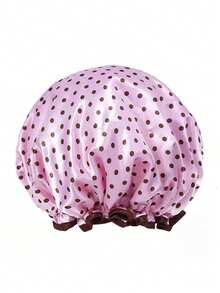 1 pieza Gorro de ducha de doble capa a la moda y resistente al agua, sombrero de baño estampado adecuado para el uso diario de las mujeres