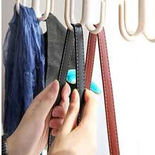 4-Claw Rotating Functional Hooks, Multi-Purpose Wardrobe & Bag Hanging Hooks, Plastic Tie Hooks, No Nails Required