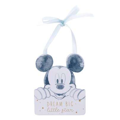 Disney Mickey Mouse Dream Big Little Star MDF Hanging Decoration Blue