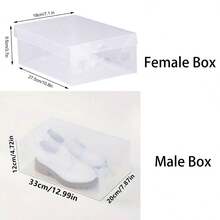 10/20 BUC Cutii de pantofi pliabile transparente din plastic - Cutii de depozitare din plastic impermeabile, rezistente la praf, stivuibile pentru pantofi, adidași, tocuri înalte, haine și alte articole - Ideale pentru uz casnic și în comerț cu amănuntul, organizator de pantofi
