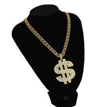 1 Stück Hip-Hop Mode Retro Straßen Foto Kette US Dollar voll Diamant Anhänger dominanter Diamant Halskette Anhänger Halskette, geeignet für Männer und Frauen im Hip-Hop Stil, passend als Geschenk für Freunde