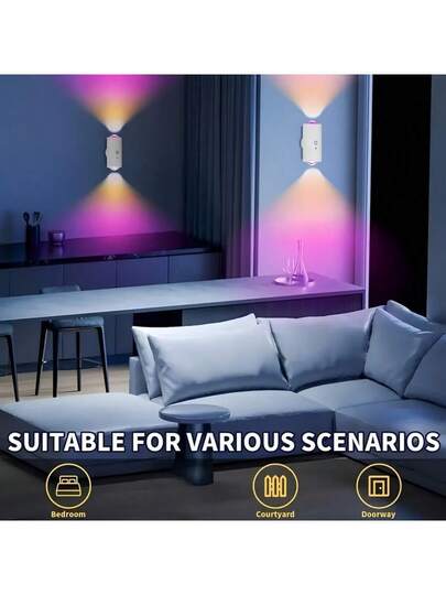 Motion Sensor LED Wand Verlichting Remote Control, RGB Dimmable, Slimme Night Function, Corridor, Bedroom, Living Room, Closet Easy Installation, Entryway, Bedside, Bureau Lighting Moderne Lamp view 7
