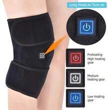 USB Heated Knee Pad, 3-Level Adjustable Heated Knee Massager With Knee Support, Portable Leg Warmer To Relax Leg Muscles - 黑色 - 查看 4