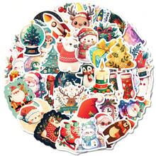 50 Stücke Cartoon Aufkleber Weihnachtsaufkleber süße Aufkleber Weihnachtsschmuck Fröhliche Weihnachten Aufkleber Weihnachtsdekoration süße Weihnachtsparty Geschenke Vinyl wasserfest für Laptop Handy Auto Skateboard Wasserflaschen Scrapbooking Computer Journaling