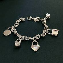 1 Stück elegantes 925 Sterling Silber Herz-/Rundform Armband, modisches Luxusgeschenk, charmanter Schmuck für Weihnachtsparty