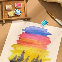 24 Colors Pearl Watercolor Paint Set - Vibrant Solid Packaging, Suitable For Chinese Painting, Thangka Calligraphy And Color Art Creation, Suitable For Professional Art Use, Glitter Watercolor Paints - 24 colour sunset - View 10