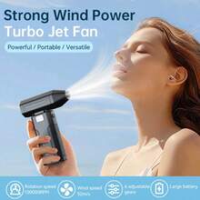 Teckwe Compressed Air Duster 100000RPM Ultra Powerful Electric Air Blower With 6-Gear Adjustable High Speed Brushless Motor Jet Dry Blower Rechargeable Battery Turbo Fan For Cleaning Car Seats/Snow Removal, Computer Case/Keyboard, Sofa/Window Gaps Dust Blowing, Suitable For Outdoor/Home Use