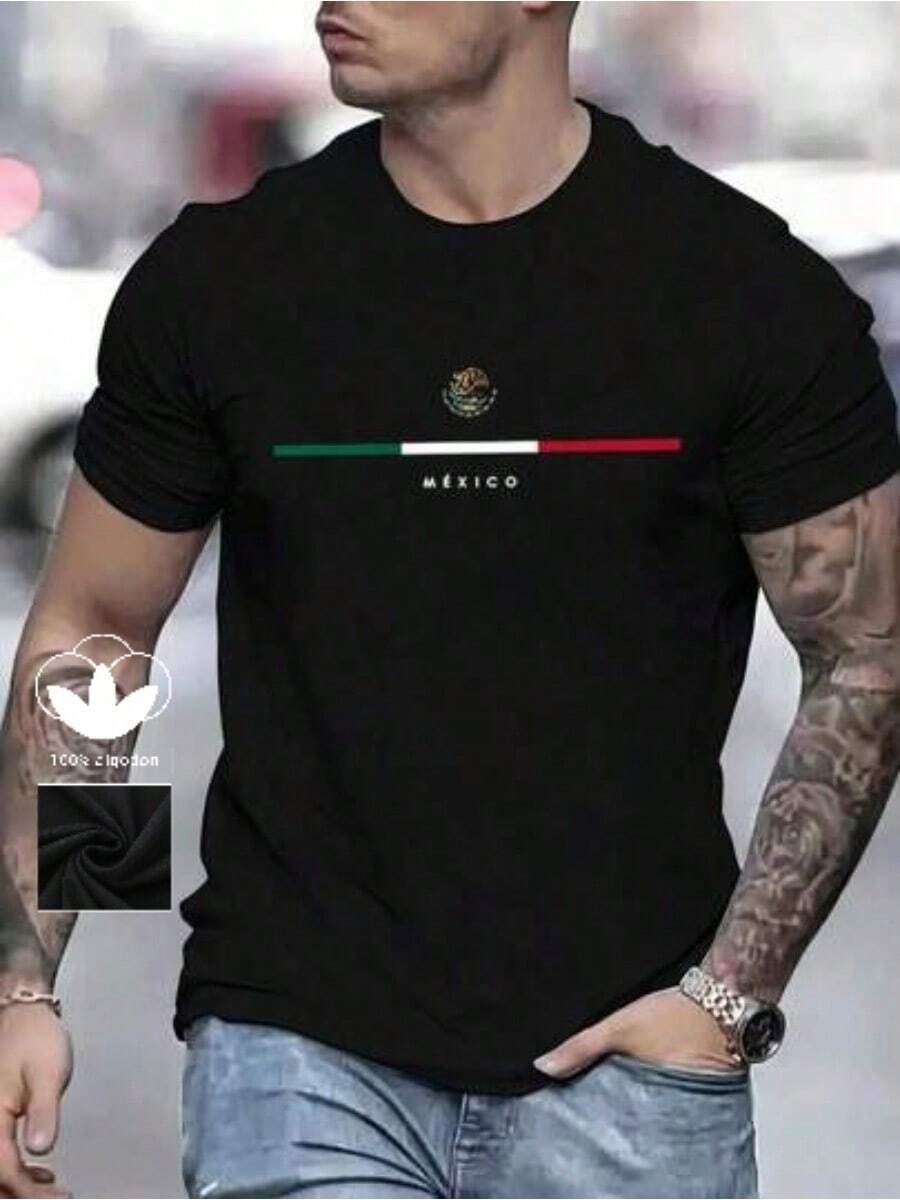Camiseta 100% algodón para hombres - adecuada para entusiastas del gimnasio y un gran regalo para entusiastas del fitness. Verano, ligero y transpirable, camiseta de manga corta - Negro - Ver 1
