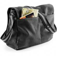 Quadra Vintage Canvas Despatch Bag 14 Litres (Vintage Black) - 黑色 - 查看 3