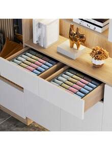 1pc Non-Woven Fabric Underwear, Socks Storage Box, Wardrobe Organizer For Bras, Socks, Ties, Scarves - Grey - View 3